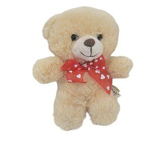 Teddy Bear Cuddly Love Romance Valentines Stuffed Plush w/ Bow 6"